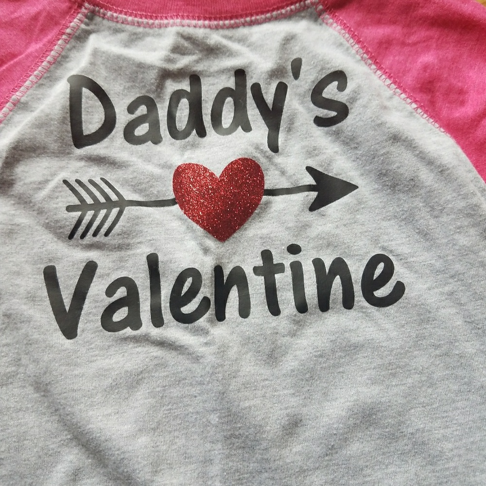 Daddy's Valentine baseball shirt